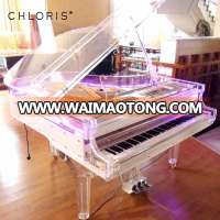 Chloris Clear Acrylic Baby Grand Piano for sale HG-168A with LED lights