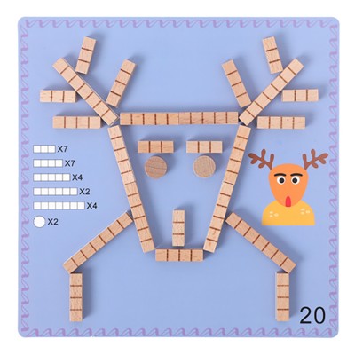 2020 wooden blocks STEM jigsaw PUZZLE  animal set wooden educational toys for kids