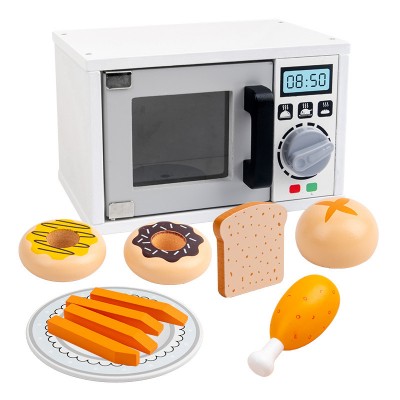 Wooden children's microwave oven baking toy simulation kitchen play house parent-child interactive toy