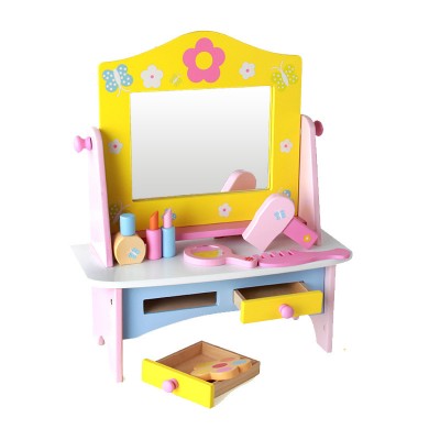 2017 new style pretend play toys wooden dressing table toys Simulation dresser toys