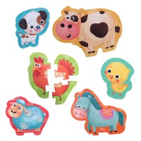 big Cartoon animal beginner puzzle, educational baby toys for boys and girls, 1-2-3 years old Learning Paper Block Puzzle