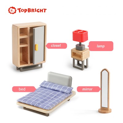 Topbright DIY miniature wooden and plastic Toy Gifts Role Dollhouse diy Furniture toys Set