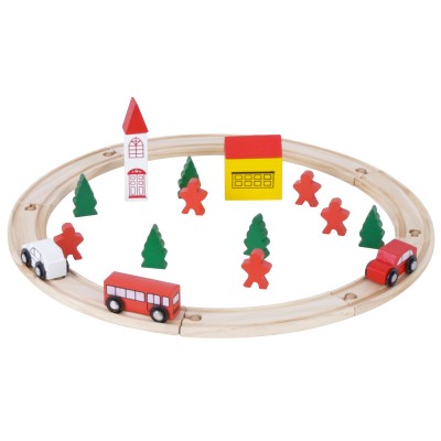 High quality children game Accessories Set 25pcs wooden railway train track educational toys for kids