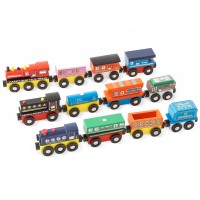 New style hot sale wooden magnetic train car toy assemble toy wooden train fit for thomas train