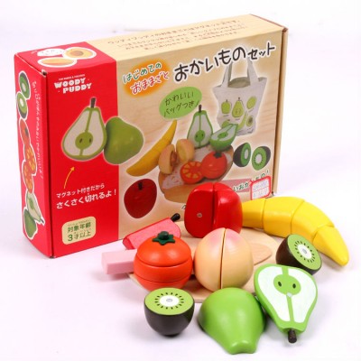 Magnetic fruit cutting toy/best wood toys/yiwu toy