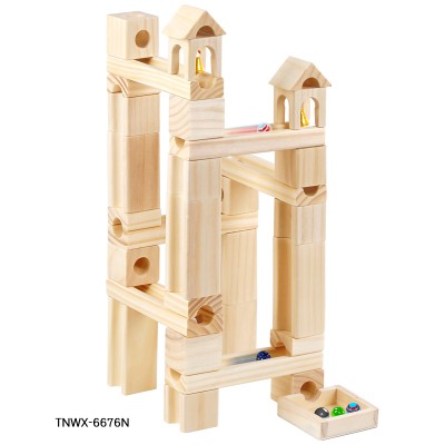 Early Learning Natural Beech Wood Marble Building Blocks Children Educational DIY Toy