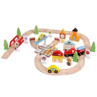 Good quality wooden railway train set toy for the kids children playing Educational toys