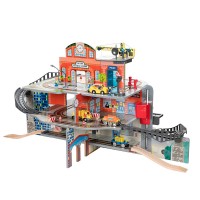 High-quality large Train Railway Toy Rail Wooden slot car racing track set Multilayer train track toy set