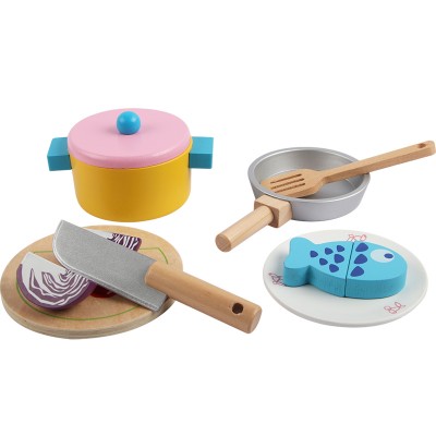 Wholesale Wooden Role Play pretend cooking Set Magnetic Kitchen Custom Kitchen Ware Set for kids