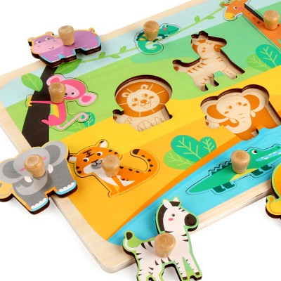 Hand grasping board puzzle early education and intellectual wooden toys wooden jigsaw puzzles for toddlers