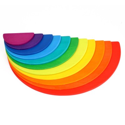 2020 new wooden rainbow stacking toy 11colors semicircle Building Blocks Montessori Educational creative toys for kids