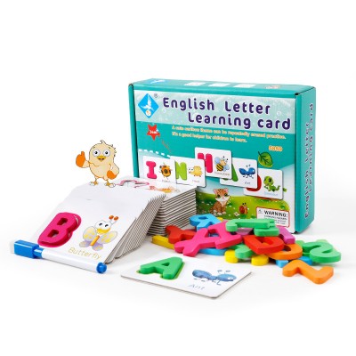 Children's educational toys for kids English letters and words wooden abc puzzle enlightenment montessori toys