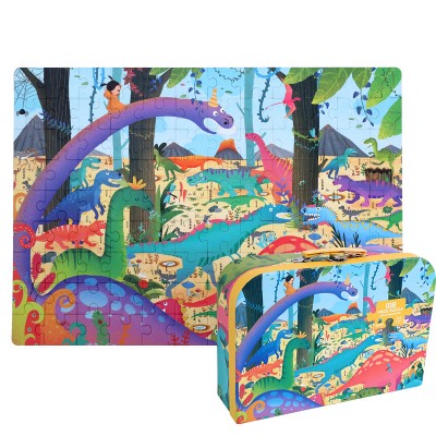 Assembled toy cartoon creative paper male and female children 4-6 early education 108PCS puzzle box